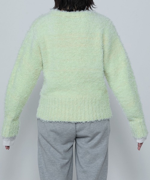 セール】U-neck shaggy knit pullover / Uネックシャギーニット