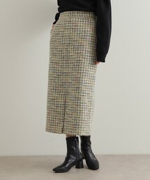 OPAQUE.CLIP | ファンシーツイードナロースカート【洗濯機洗い可】(スカート)