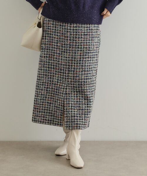 OPAQUE.CLIP（オペークドットクリップ）の「◆《Oggi掲載》ファンシーツイードナロースカート【洗濯機洗い可】（スカート・レディース・ネイビー系3/グリーン系その他5・38/40/42）」の5枚目の写真