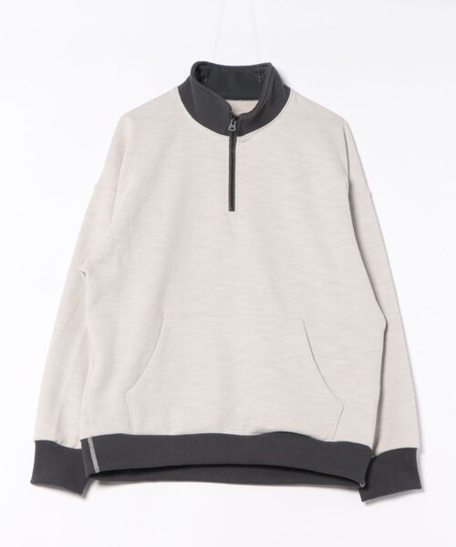 Jackman（ジャックマン）の「GG Sweat Half Zip（スウェット・メンズ・スミクロ/チョコ/ホワイト×ブラック/ヘザーグレー・LARGE/MEDIUM）」の2枚目の写真