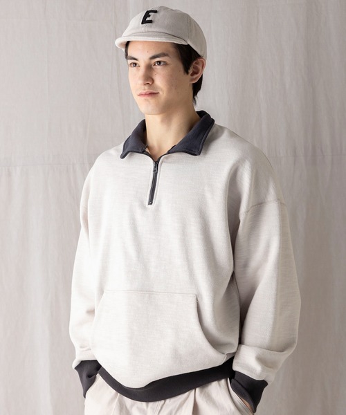 Jackman（ジャックマン）の「GG Sweat Half Zip（スウェット・メンズ・スミクロ/チョコ/ホワイト×ブラック/ヘザーグレー・LARGE/MEDIUM）」の6枚目の写真