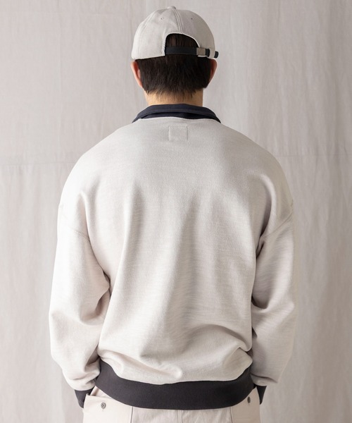 Jackman（ジャックマン）の「GG Sweat Half Zip（スウェット・メンズ・スミクロ/チョコ/ホワイト×ブラック/ヘザーグレー・LARGE/MEDIUM）」の7枚目の写真