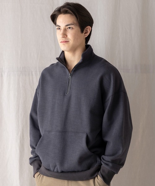Jackman（ジャックマン）の「GG Sweat Half Zip（スウェット・メンズ・スミクロ/チョコ/ホワイト×ブラック/ヘザーグレー・LARGE/MEDIUM）」の9枚目の写真