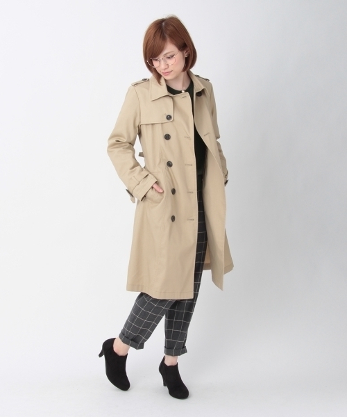 THE EMPORIUM(ジエンポリアム)の「綿ツイルトレンチコート(トレンチコート・レディース・グリーン/ベージュ/ネイビー・38/40)」の2枚目の写真