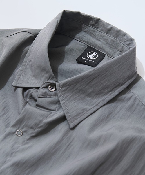 【セール】【brknhome/ブロークンホーム】タスランナイロン 長袖ワイドシャツ 裾ドローコード（シャツ/ブラウス）｜brknhome（ブロークンホーム）