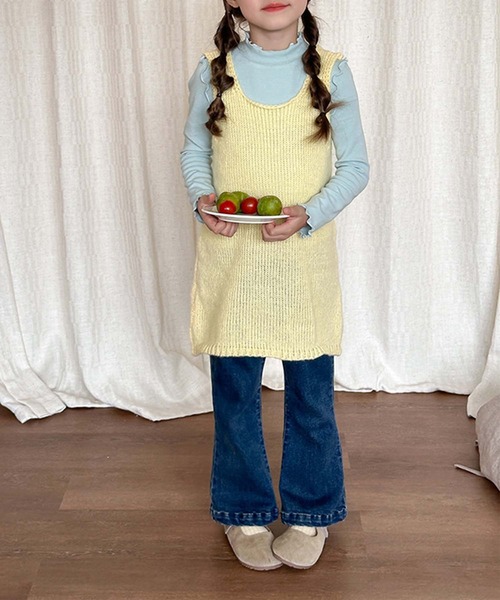 aimoha（アイモハ）の「【aimoha-KIDS-】フレアデニムパンツ（デニムパンツ・キッズ・ブルー・120/130/140/150/90/100/110）」の4枚目の写真