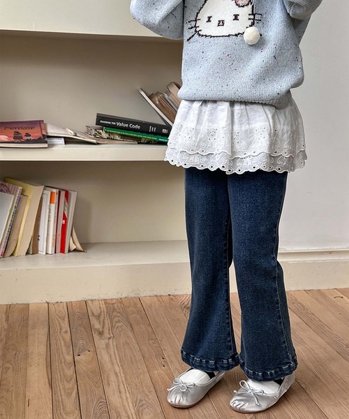 aimoha（アイモハ）の「【aimoha-KIDS-】フレアデニムパンツ（デニムパンツ・キッズ・ブルー・120/130/140/150/90/100/110）」の7枚目の写真