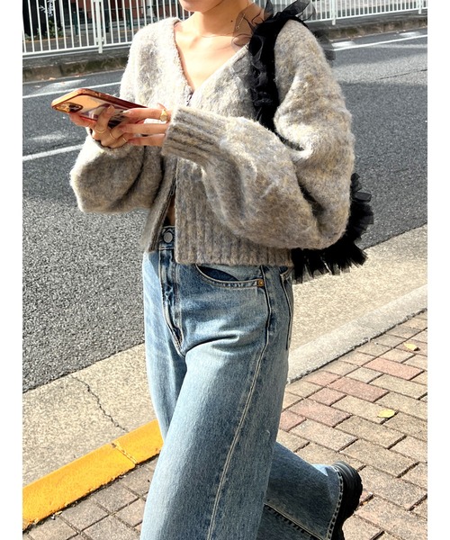 Ungrid（アングリッド）の「ダブルジップＶネックニットカーデ（カーディガン/ボレロ・レディース・グレー/オレンジ/ブラウン・FREE）」の20枚目の写真