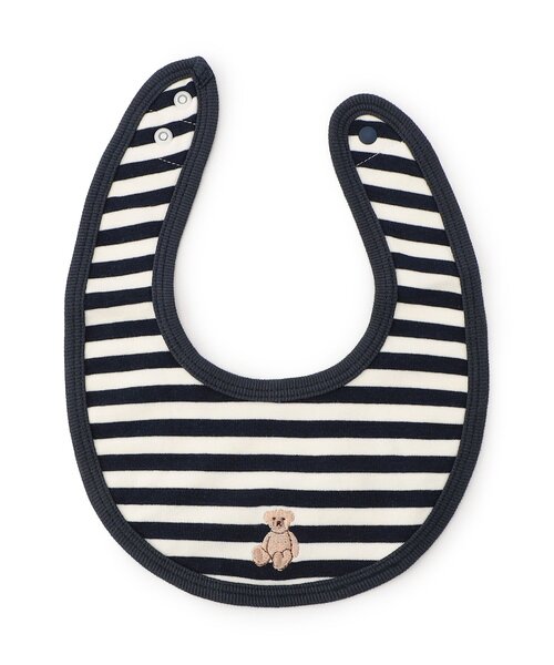 モチーフ刺繍ボーダースタイ（スタイ/よだれかけ）｜apres les cours