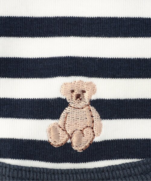 apres les cours(アプレレクール)の「モチーフ刺繍ボーダースタイ(スタイ/よだれかけ・キッズ・グレー/ネイビー・90)」の4枚目の写真