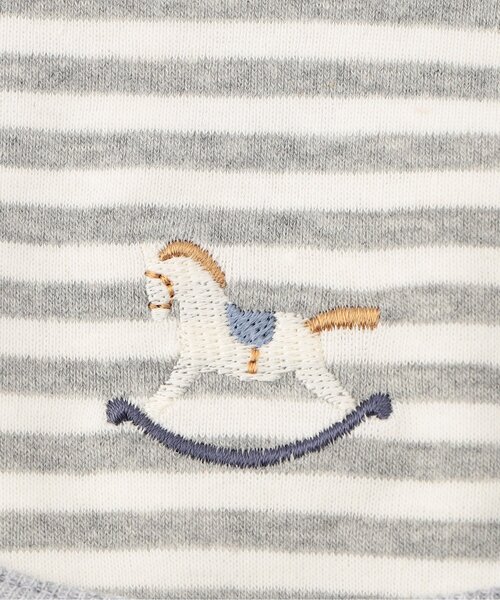 apres les cours(アプレレクール)の「モチーフ刺繍ボーダースタイ(スタイ/よだれかけ・キッズ・グレー/ネイビー・90)」の7枚目の写真