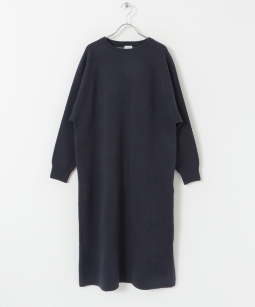 URBAN RESEARCH DOORS（アーバンリサーチドアーズ）の「スウェットライクニットワンピース（ワンピース・レディース・ネイビー/ライトベージュ/チャコールグレー・MEDIUM）」の5枚目の写真