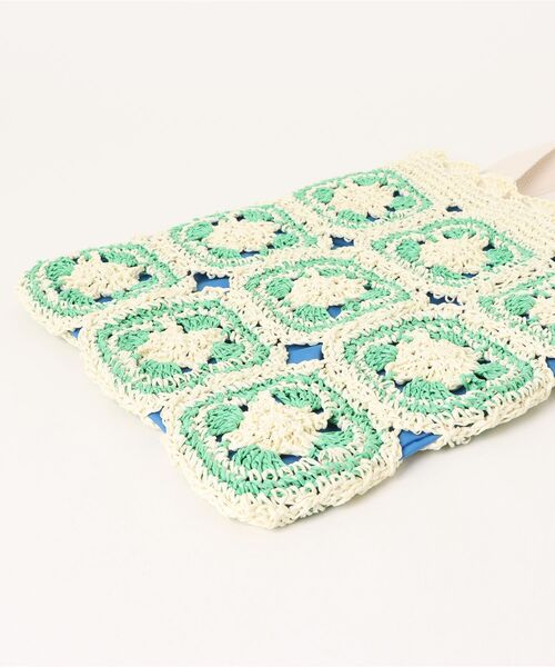 チチカカ（チチカカ）の「Rico ペーパークロシェトートバッグ（トートバッグ・レディース・ネイビー/アイボリー・FREE）」の4枚目の写真