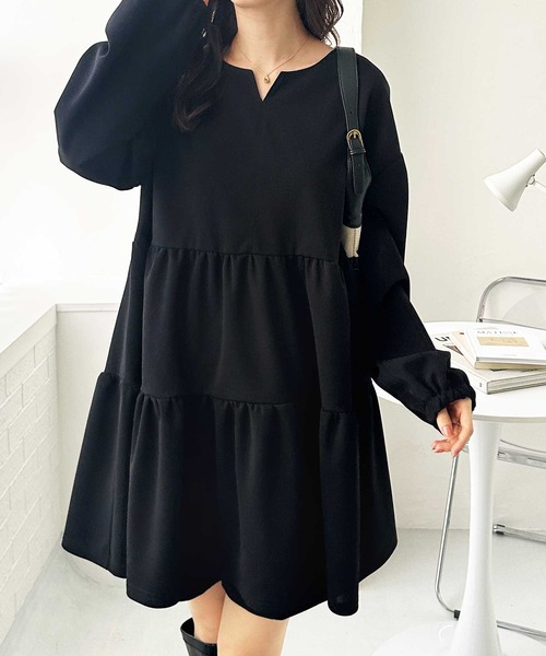 GeeRA（ジーラ）の「春 にぴったり。前後2WAYボリュームティアードチュニック（シャツ/ブラウス・レディース・サンドグレー/ブラック/オフホワイト・LARGE/X-LARGE/MEDIUM）」の21枚目の写真