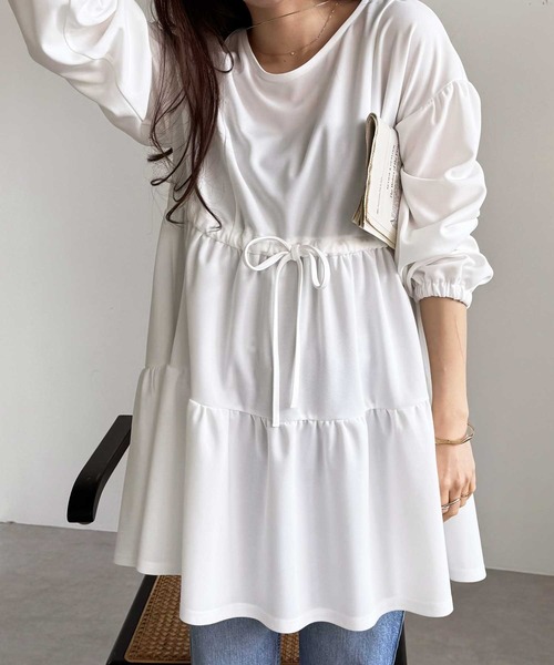 GeeRA（ジーラ）の「春 にぴったり。前後2WAYボリュームティアードチュニック（シャツ/ブラウス・レディース・サンドグレー/ブラック/オフホワイト・LARGE/X-LARGE/MEDIUM）」の22枚目の写真