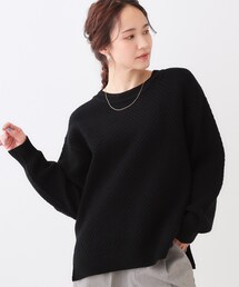 DRESKIP | 【洗える】ポコポコの表面感が魅力 ラーベン柄ニット(ニット/セーター)