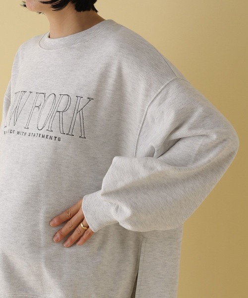 LEPSIM（レプシィム）の「【産前・産後対応】マタニティ／白抜きロゴ刺繍プルオーバー　291018（スウェット・レディース・ブルー/グレー・FREE）」の18枚目の写真