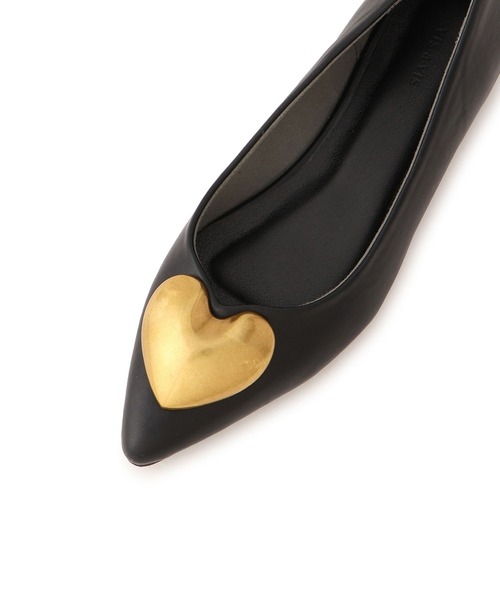 Juze（ジュゼ）の「メタルハートパンプス（バレエシューズ・レディース・ブラック/キナリ・S/M/L）」の6枚目の写真