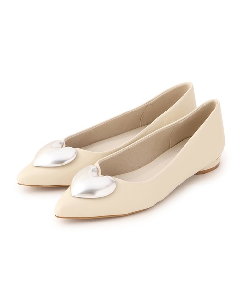 Juze（ジュゼ）の「メタルハートパンプス（バレエシューズ・レディース・ブラック/キナリ・S/M/L）」の12枚目の写真