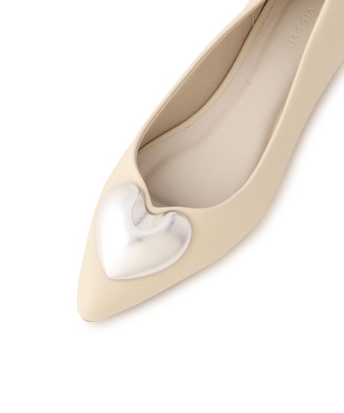 Juze（ジュゼ）の「メタルハートパンプス（バレエシューズ・レディース・ブラック/キナリ・S/M/L）」の13枚目の写真