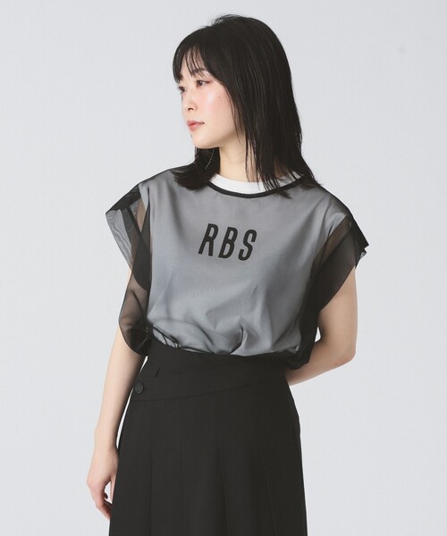 RBS（アールビーエス）の「RBS / シアー レイヤードロゴT（Tシャツ/カットソー・レディース・ベージュ/ブラック・ONE SIZE）」の16枚目の写真