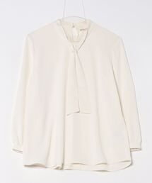 TOKYO SHIRTS | シルキーサテン ボウタイパールブラウス 長袖 レディース(シャツ/ブラウス)