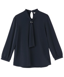 TOKYO SHIRTS | シルキーサテン ボウタイパールブラウス 長袖 レディース(シャツ/ブラウス)