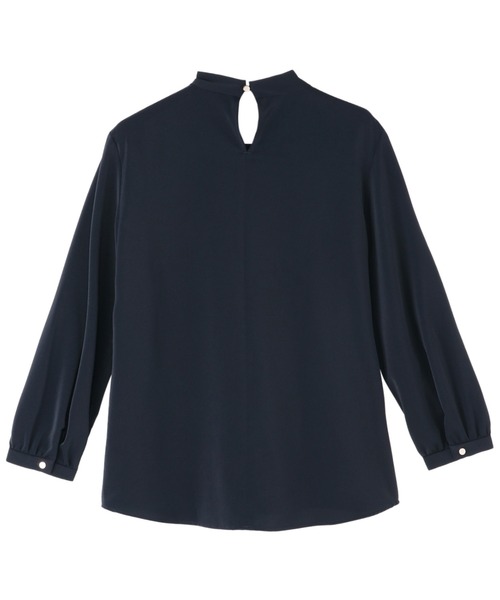 TOKYO SHIRTS（トウキョウシャツ）の「シルキーサテン ボウタイパールブラウス 長袖 レディース（シャツ/ブラウス・レディース・ブルー/ホワイト/ネイビー・M/L/LL）」の13枚目の写真
