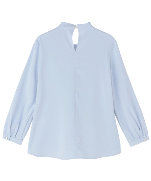 TOKYO SHIRTS（トウキョウシャツ）の「シルキーサテン ボウタイパールブラウス 長袖 レディース（シャツ/ブラウス・レディース・ブルー/ホワイト/ネイビー・M/L/LL）」の8枚目の写真