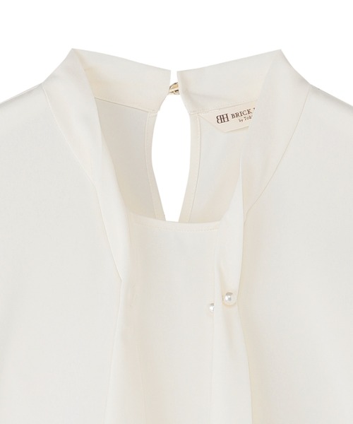 TOKYO SHIRTS（トウキョウシャツ）の「シルキーサテン ボウタイパールブラウス 長袖 レディース（シャツ/ブラウス・レディース・ブルー/ホワイト/ネイビー・M/L/LL）」の16枚目の写真