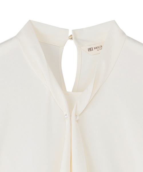 TOKYO SHIRTS（トウキョウシャツ）の「シルキーサテン ボウタイパールブラウス 長袖 レディース（シャツ/ブラウス・レディース・ブルー/ホワイト/ネイビー・M/L/LL）」の17枚目の写真