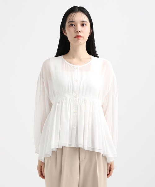 STERNBERG(スタンバーグ)の「ヴィスコースギャザーブラウス(シャツ/ブラウス・レディース・ホワイト/ブラック・MEDIUM/LARGE)」の18枚目の写真