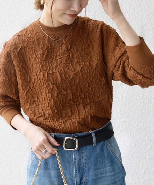SHIPS any:〈手洗い可能〉ジャカードバンピークルーネックプルオーバー SHIPS｜《一部追加予約》【WEB限定】SHIPS any:<手洗い可能>ジャ