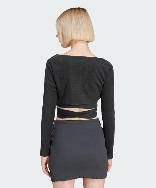 adidas(アディダス)の「ラップアラウンド カーディガン / アディダスオリジナルス adidas Originals(カーディガン/ボレロ・レディース・グレー/ピンク・XX-LARGE/3XL/LARGE/MEDIUM/SMALL/X-LARGE/X-SMALL)」の4枚目の写真