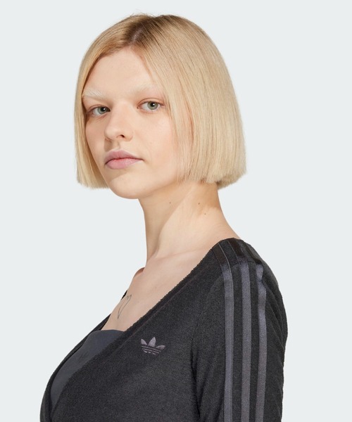 adidas(アディダス)の「ラップアラウンド カーディガン / アディダスオリジナルス adidas Originals(カーディガン/ボレロ・レディース・グレー/ピンク・XX-LARGE/3XL/LARGE/MEDIUM/SMALL/X-LARGE/X-SMALL)」の5枚目の写真