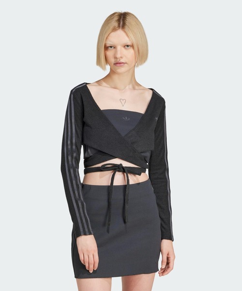 adidas(アディダス)の「ラップアラウンド カーディガン / アディダスオリジナルス adidas Originals(カーディガン/ボレロ・レディース・グレー/ピンク・XX-LARGE/3XL/LARGE/MEDIUM/SMALL/X-LARGE/X-SMALL)」の3枚目の写真