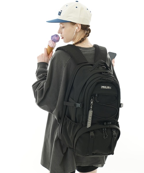 23L】W ZIP BACKPACK/大容量 バックパック【PC収納可・A4サイズ