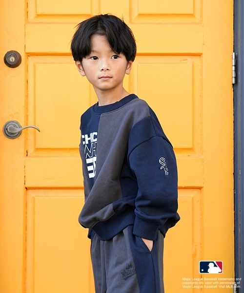 and D. petit main（アンドディープティマイン）の「【MLB】切替ビッグスウェット（スウェット・キッズ・レッド/ネイビー/ブラック/トップグレー・110cm/150cm/140cm/130cm/120cm/100cm）」の4枚目の写真