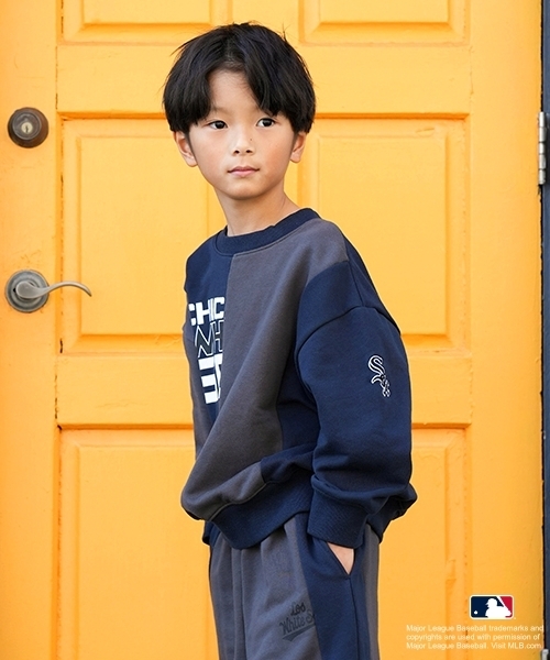 and D. petit main（アンドディープティマイン）の「【MLB】切替ビッグスウェット（スウェット・キッズ・レッド/ネイビー/ブラック/トップグレー・110cm/150cm/140cm/130cm/120cm/100cm）」の5枚目の写真