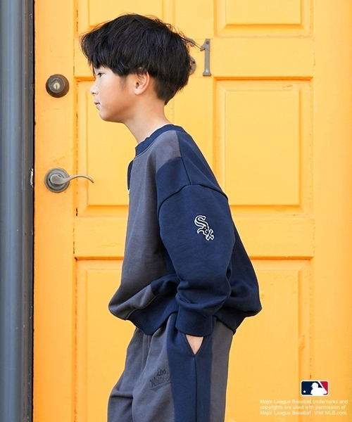 and D. petit main（アンドディープティマイン）の「【MLB】切替ビッグスウェット（スウェット・キッズ・レッド/ネイビー/ブラック/トップグレー・110cm/150cm/140cm/130cm/120cm/100cm）」の6枚目の写真