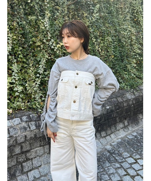 セール】【ZOZOTOWN/USAGI ONLIN限定】ギャザースリーブ