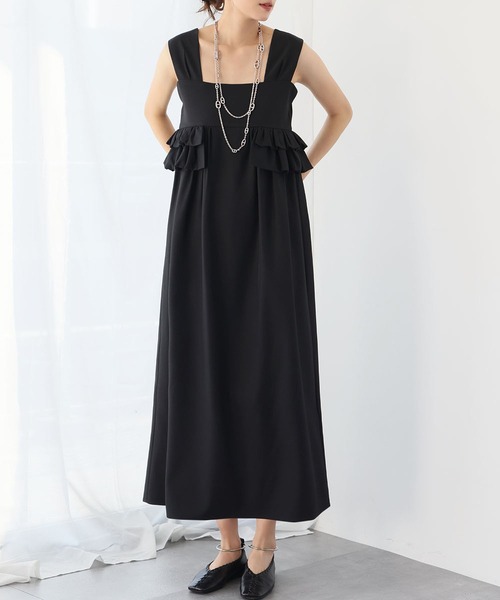 ELFRANK(エルフランク)の「リネンライクオフショルダーAラインワンピース(ワンピース・レディース・ブラック/カーキ・FREE)」の8枚目の写真