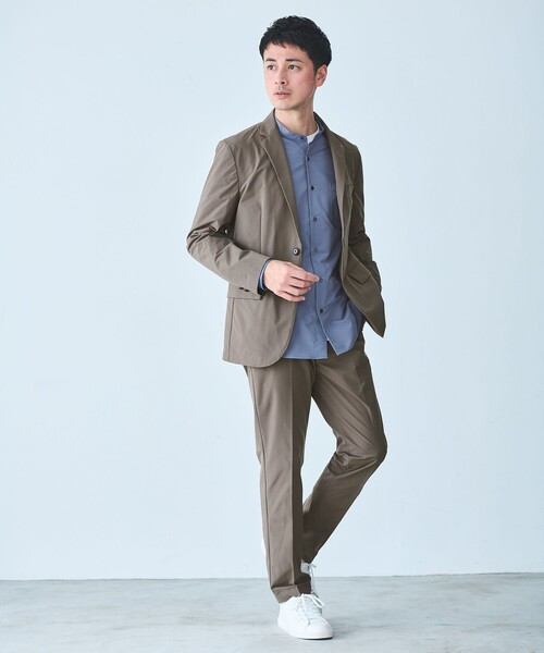 green label relaxing(グリーンレーベルリラクシング)の「【WEB限定】JUST fit バンドカラー 長袖 シャツ -ストレッチ-(シャツ/ブラウス・メンズ・コバルトブルー/ライトグレー/ベージュ・M/XL/L/S)」の6枚目の写真
