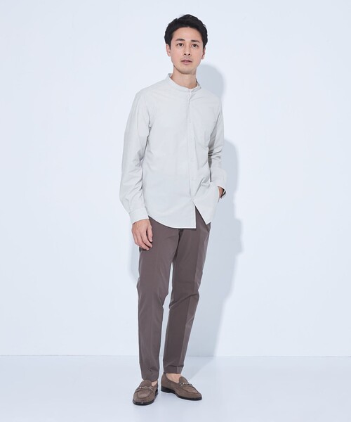 green label relaxing(グリーンレーベルリラクシング)の「【WEB限定】JUST fit バンドカラー 長袖 シャツ -ストレッチ-(シャツ/ブラウス・メンズ・コバルトブルー/ライトグレー/ベージュ・M/XL/L/S)」の11枚目の写真