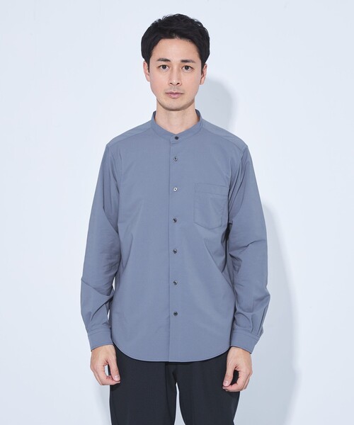 green label relaxing(グリーンレーベルリラクシング)の「【WEB限定】JUST fit バンドカラー 長袖 シャツ -ストレッチ-(シャツ/ブラウス・メンズ・コバルトブルー/ライトグレー/ベージュ・M/XL/L/S)」の13枚目の写真