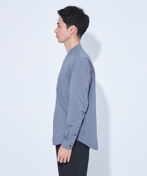 green label relaxing(グリーンレーベルリラクシング)の「【WEB限定】JUST fit バンドカラー 長袖 シャツ -ストレッチ-(シャツ/ブラウス・メンズ・コバルトブルー/ライトグレー/ベージュ・M/XL/L/S)」の14枚目の写真