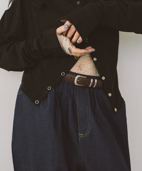 HANNE（アン）の「ダンガリーイージーパンツ（デニムパンツ・レディース・ネイビー/ブルー・SMALL/MEDIUM）」の15枚目の写真