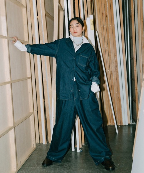 ☆デニム＆ダンガリー☆イージーパンツ セール】ダンガリーイージーパンツ（デニムパンツ）｜HANNE