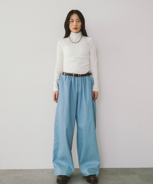 HANNE（アン）の「ダンガリーイージーパンツ（デニムパンツ・レディース・ネイビー/ブルー・SMALL/MEDIUM）」の7枚目の写真