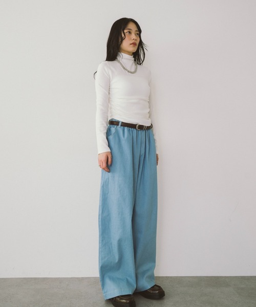 HANNE（アン）の「ダンガリーイージーパンツ（デニムパンツ・レディース・ネイビー/ブルー・SMALL/MEDIUM）」の8枚目の写真